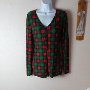 Not Tired Plaid V-Neck Women's Romper Pajamas